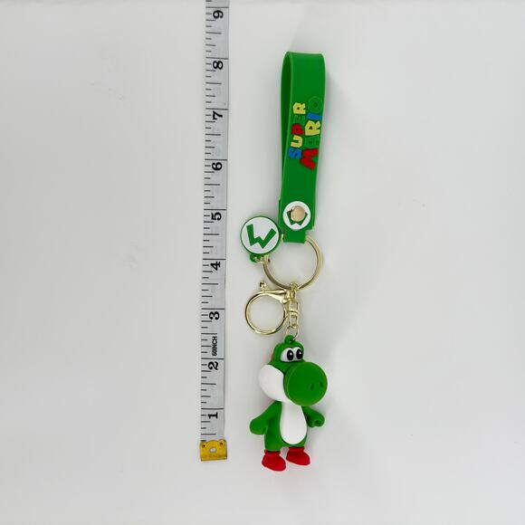 Super Mario Yoshi Keychain with Green Strap | Collectible Bag Charm Key Ring - Picture 2 of 7